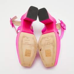 Pre Owned Jimmy Choo Gaia Size 36 Pink Satin Mary Jane Buckle Pumps    