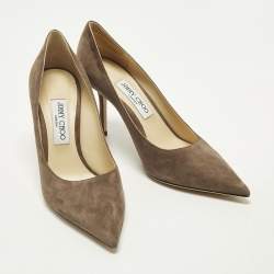 Pre Owned Jimmy Choo Romy Size 38.5 Brown Suede Pumps