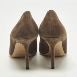 Pre Owned Jimmy Choo Romy Size 38.5 Brown Suede Pumps