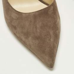 Pre Owned Jimmy Choo Romy Size 38.5 Brown Suede Pumps