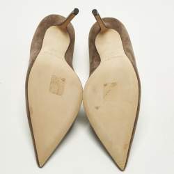 Pre Owned Jimmy Choo Romy Size 38.5 Brown Suede Pumps