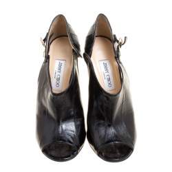 Pre Owned Jimmy Choo Black Eel Leather Keira Ankle Boots Size 40