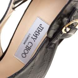 Pre Owned Jimmy Choo Black Eel Leather Keira Ankle Boots Size 40