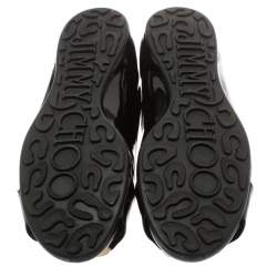 Pre Owned Jimmy Choo Black Patent Leather Morse Ballet Flats Size 36.5
