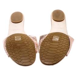 Pre Owned صندل سلايد جيمي تشو ناندا فضي مقاس 38