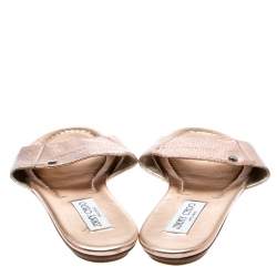 Pre Owned صندل سلايد جيمي تشو ناندا فضي مقاس 38