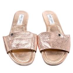 Pre Owned صندل سلايد جيمي تشو ناندا فضي مقاس 38