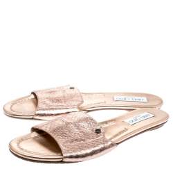 Pre Owned صندل سلايد جيمي تشو ناندا فضي مقاس 38