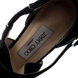 Pre Owned Jimmy Choo Black Suede Cross Strap Pumps Size 36