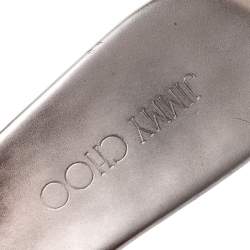 مملوكة مسبقًا حذاء سلايدز جيمي تشو نعل فيلين بانا جلد نقش ثعبان متعدد الألوان مقاس 41