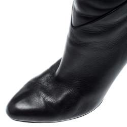 مملوكة مسبقًا Jimmy Choo Black Leather Knee Length Boots Size 36.5