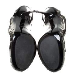 Pre Owned Jimmy Choo Black Leather Strappy Back Zip Sandals Size 38