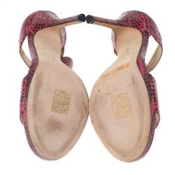 مملوكة مسبقًا Jimmy Choo Two Tone Python Leather Ankle Strap Sandals Size 36