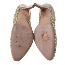 Jimmy Choo Metallic Gold Glitter Victoria Pumps Size 38.5