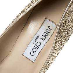 Jimmy Choo Metallic Gold Glitter Victoria Pumps Size 38.5