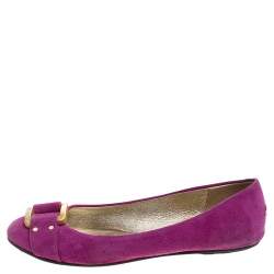 Pre Owned حذاء باليرينا فلات جيمي تشو مورس سويدي وردي مقاس 39.5