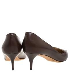 Pre Owned Jimmy Choo Brown Leather Avril Pointed Toe Pumps Size 41.5