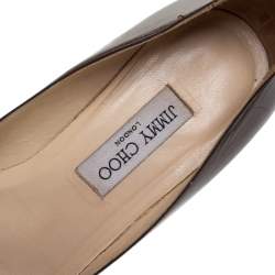 Pre Owned Jimmy Choo Brown Leather Avril Pointed Toe Pumps Size 41.5