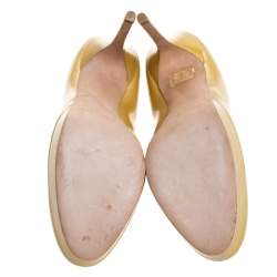 Jimmy Choo Light Mustard Patent Leather Cosmic Platform Pumps Size 40