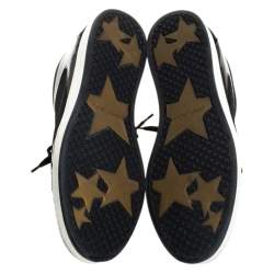 Jimmy Choo Black Suede and Patent Leather Miami Low Top Sneakers Size 39.5