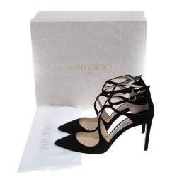 Pre Owned Jimmy Choo Black Suede Lancer Pumps Size 39