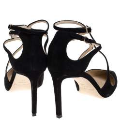 Pre Owned Jimmy Choo Black Suede Lancer Pumps Size 39
