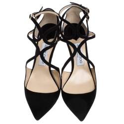 Pre Owned Jimmy Choo Black Suede Lancer Pumps Size 39