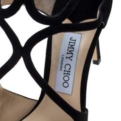 Pre Owned Jimmy Choo Black Suede Lancer Pumps Size 39
