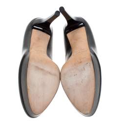 Pre Owned Jimmy Choo Black Leather Alex Platform Pumps Size 38.5