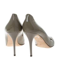Pre Owned Jimmy Choo Grey Patent Leather Avril Pointed Toe Pumps Size 40