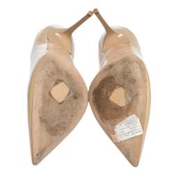 Pre Owned Jimmy Choo Beige Patent Leather Abel Pointed Toe Pumps Size 36