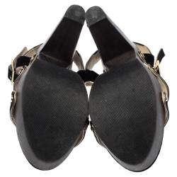 Pre Owned Jimmy Choo Black Suede Wooden Platform Ankle Strap Sandals Size 38
