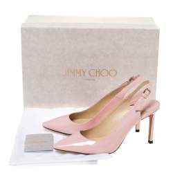 Pre Owned Jimmy Choo Pink Patent Leather Erin Slingback Sandals Size 36