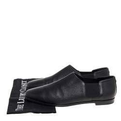 Jimmy Choo Black Leather And Elastic Glint Slip On Loafer Size 41