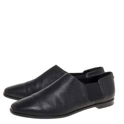 Jimmy Choo Black Leather And Elastic Glint Slip On Loafer Size 41