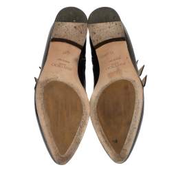 Pre Owned Jimmy Choo Black Leather and Snake Embossed Leather Marlin Ankle Boots Size 40