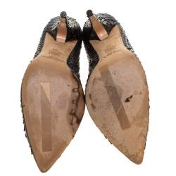 Pre Owned Jimmy Choo Dark Grey Python Anouk Pointed Toe Pumps Size 39