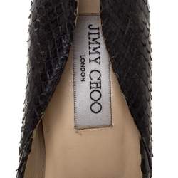 Pre Owned Jimmy Choo Dark Grey Python Anouk Pointed Toe Pumps Size 39