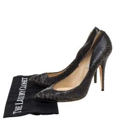 Pre Owned Jimmy Choo Dark Grey Python Anouk Pointed Toe Pumps Size 39