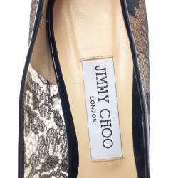 Jimmy Choo Blue Lace And Mesh Pointed Toe Pumps Size 39