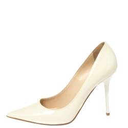 Jimmy Choo White Patent Leather Pointed Toe Pumps Size 37