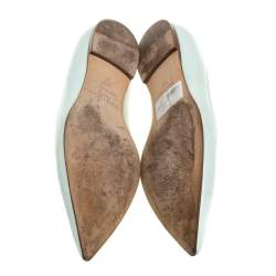 Pre Owned Jimmy Choo Mint Green Leather Attila Ballet Flats Size 40