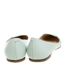 Pre Owned Jimmy Choo Mint Green Leather Attila Ballet Flats Size 40