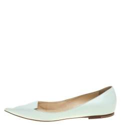 Pre Owned Jimmy Choo Mint Green Leather Attila Ballet Flats Size 40