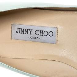 Pre Owned Jimmy Choo Mint Green Leather Attila Ballet Flats Size 40