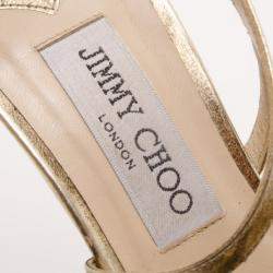 Jimmy Choo Gold Platform Sandals Size 37.5