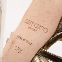 Jimmy Choo Gold Platform Sandals Size 37.5