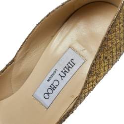 Pre Owned Jimmy Choo Gold Python Abel Pumps Size 36