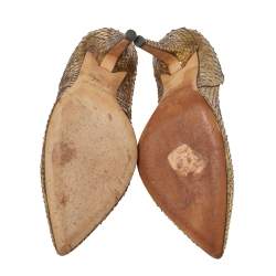 Pre Owned Jimmy Choo Gold Python Abel Pumps Size 36