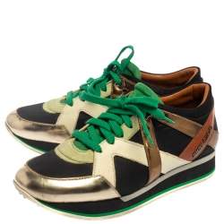 مملوكة مسبقًا Jimmy Choo Multicolor Canvas and Leather London Sneakers Size 39
